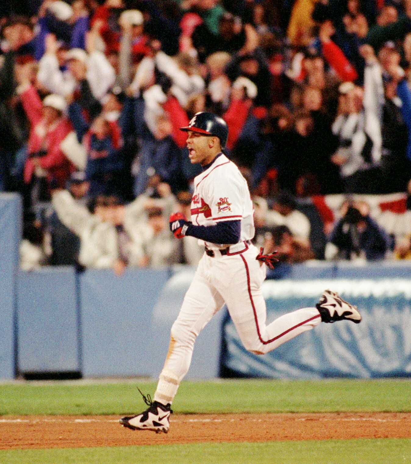 David Justice Atlanta Braves 12x15 Cherry-finished Player 