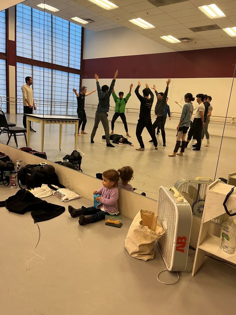 Alina, then nearly 2, takes in an Atlanta Ballet rehearsal in January. Courtesy of Atlanta Ballet