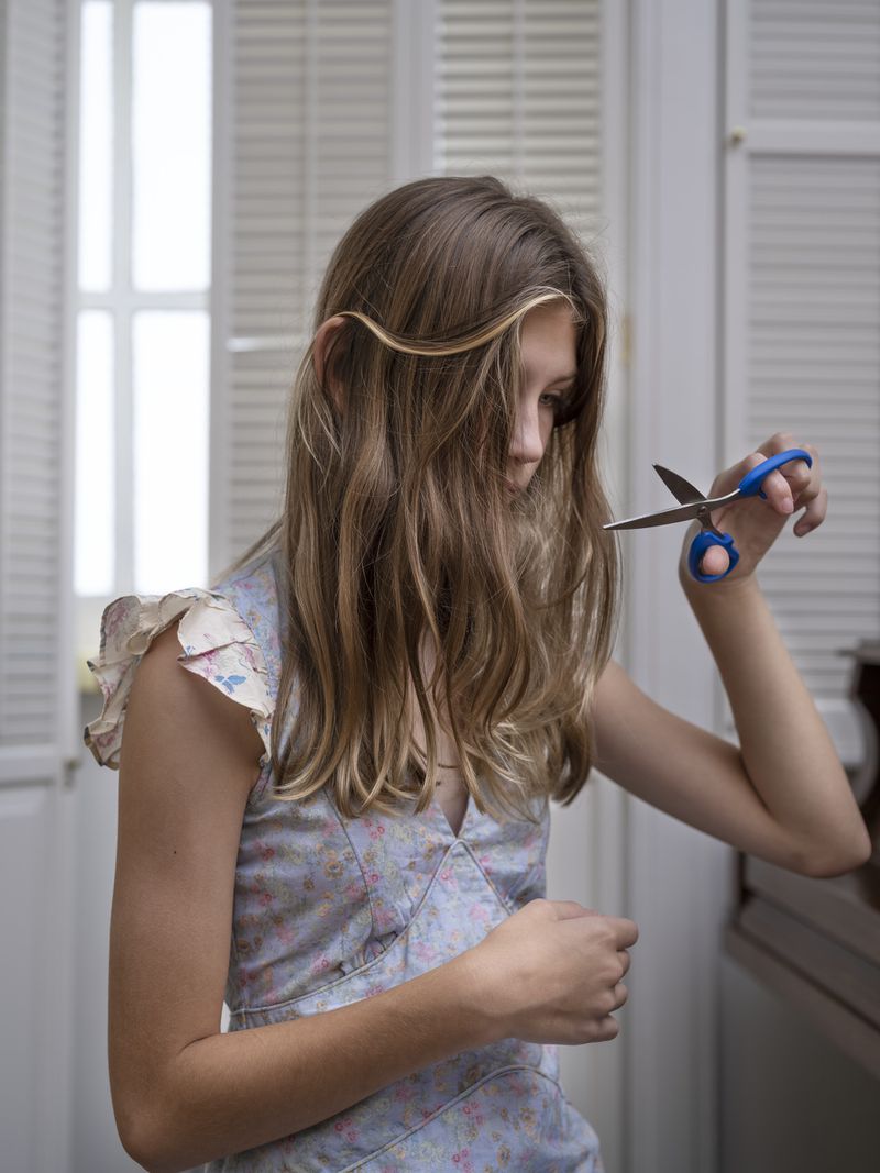 Jill Frank’s “Cotillion, Girl Holding Scissors” (2022).