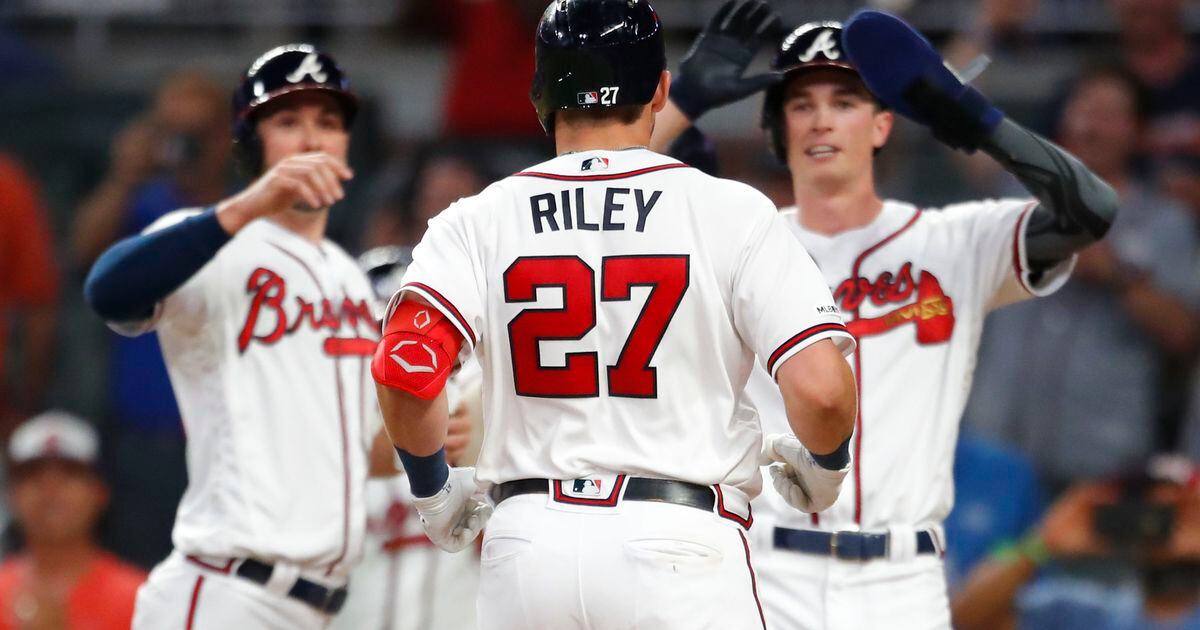 Atlanta Braves Austin Riley (27) during a Major League Spring Training game  against the Boston Red Sox on March 7, 2021 at CoolToday Park in North  Port, Florida. (Mike Janes//Four Seam Images