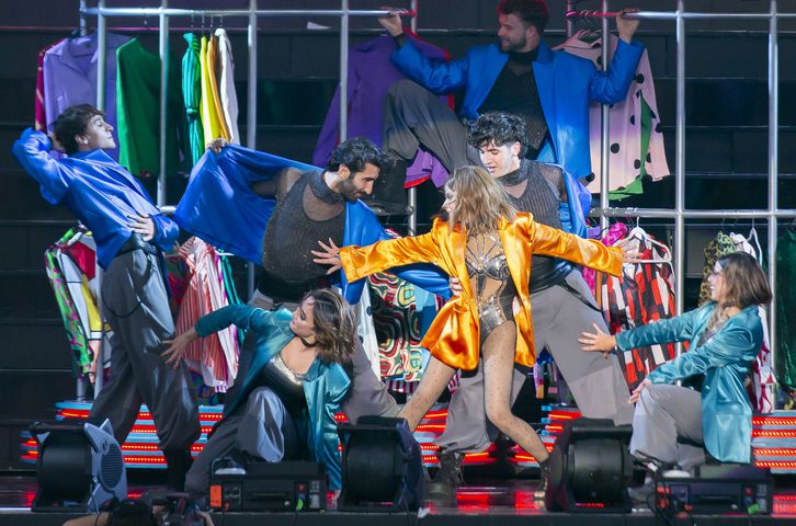 Paula Abdul wowed the crowd with 30 minutes packed full of choreography and hits spanning her career during the New Kids on the Block concert at Ameris Bank Amphitheatre in Alpharetta on Friday, July 26, 2024. (RYAN FLEISHER FOR THE ATLANTA JOURNAL-CONSTITUTION)