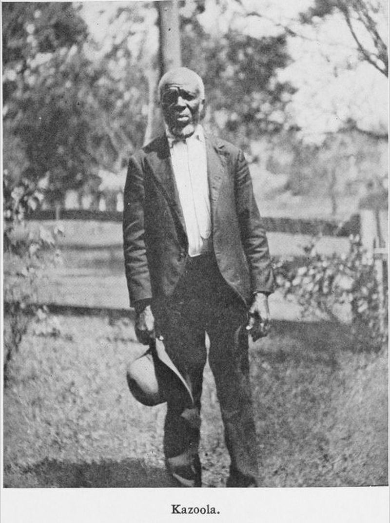 Born in Benin about 1840, Cudjoe Kazoola Lewis was deported to Mobile, Alabama on the last slave ship to the U.S. in 1860 with another 109 young men and women. He gave several interviews, including a very lengthy one to writer Zora Neale Hurston in 1928. Hurston also filmed him. Cudjoe Kazoola Lewis died in 1935, the last survivor of the last slave ship. Photo by Emma Langdon Roche from 1914. (New York Public Library)