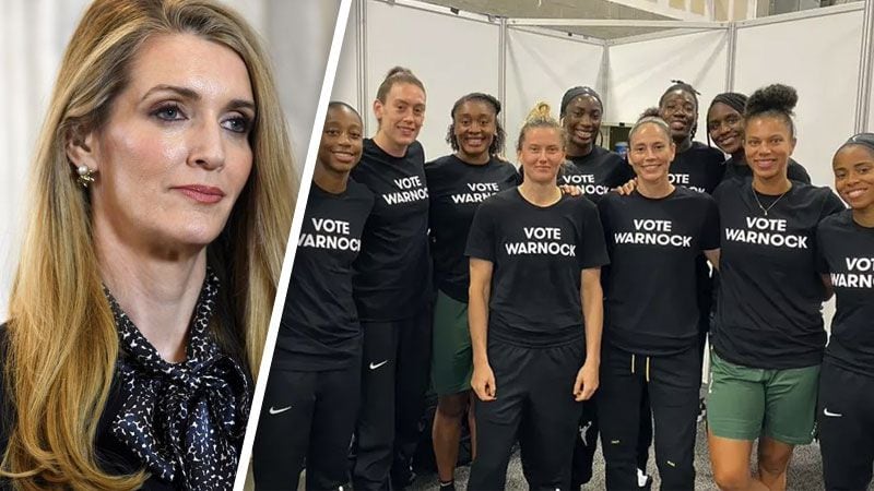 Sen. Kelly Loeffler, R-Georgia, waits to speak in a television interview on Capitol Hill in Washington. WNBA players have urged people to vote against Atlanta Dream co-owner Loeffler, a Republican U.S. senator running to keep her seat in Georgia.