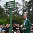 Augusta National Golf Club Chairman Fred Ridley announces the Honorary Starters of the 2024 Masters Tournament at Augusta National Golf Club, Thursday, April 11, 2024, in Augusta, Ga. (Hyosub Shin / Hyosub.Shin@ajc.com)
