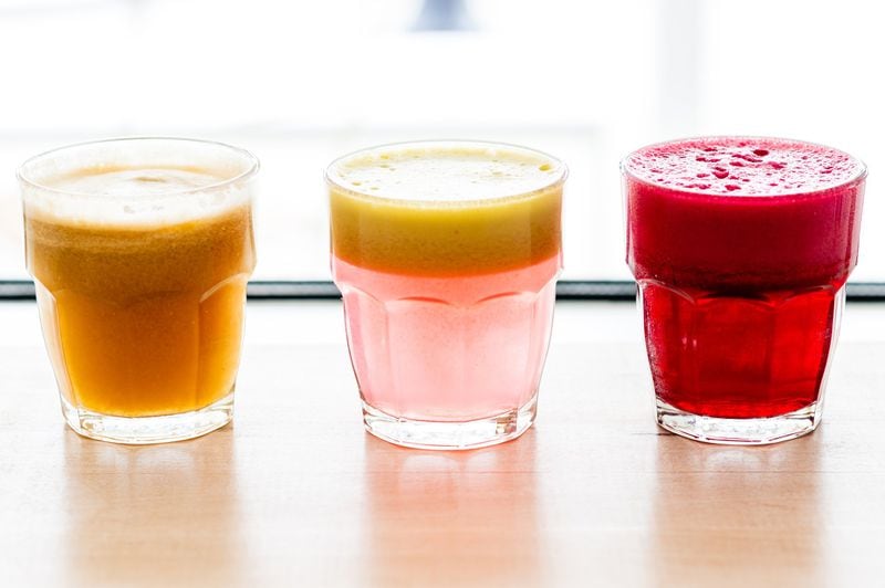 A selection of fresh juices at Pancake Social. CONTRIBUTED BY HENRI HOLLIS