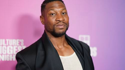 FILE - Jonathan Majors poses in the press room during the BET Awards at the Peacock Theater in Los Angeles, June 30, 2024. (Photo by Jordan Strauss/Invision/AP, File)