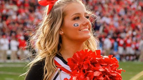 Reese Rountree of Milton is a cheerleader for the Georgia Bulldogs for the 2024 football season. Her sister Peyton is a cheerleader for Ole Miss this season. Those teams will meet Nov. 9 in Oxford, Mississippi, with the sisters cheering on opposing sidelines. (Photo courtesy of Rountree family)