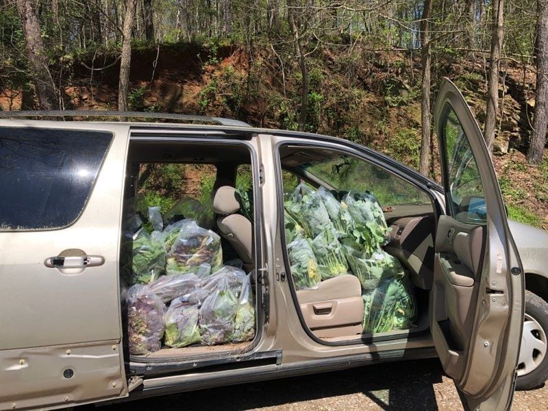 The Chattahoochee Nature Center's van was packed to the ceiling with produce during last week's shipment to the North Fulton Community Charities. CONTRIBUTED: CHATTAHOOCHEE NATURE CENTER