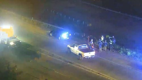 A horse got loose and galloped into I-20 traffic in Downtown Atlanta, sustaining injuries. Three cars hit it and at least two passengers were hurt on May 23rd, 2024. Credit: GDOT camera