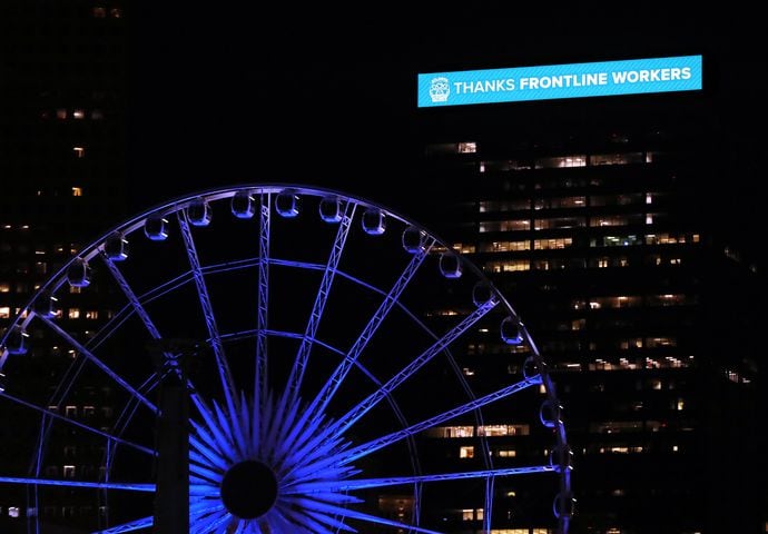 Photos: Atlanta ‘Lights It Blue’ for dedication of essential workers