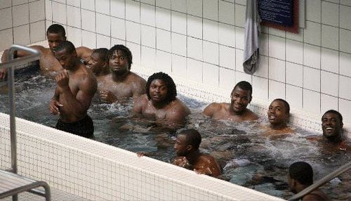 UGA football team hits the pool