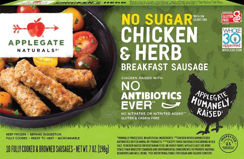 Applegate No Sugar Chicken & Herb Breakfast Sausage is keto diet friendly, gluten-free and Whole30 approved.