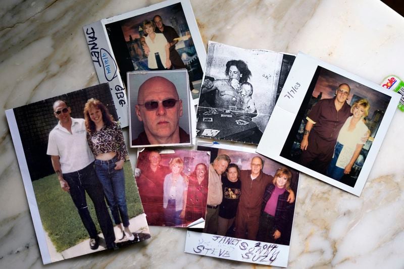 This is a selection of photos of Steve Szarewicz on display in the New Kensington, Pa, home of his sister Suzy Patton on Tuesday, April 30, 2024. (AP Photo/Gene J. Puskar)