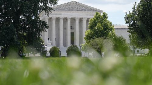 FILE - The U.S Supreme Court is viewed from the lawn of the U.S. Capitol, June 20, 2024, in Washington. (AP Photo/Mariam Zuhaib, File)