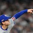 Kansas City Royals pitcher Cole Ragans delivers against the New York Yankees during the first inning of Game 2 of the American League baseball playoff series, Monday, Oct. 7, 2024, in New York. (AP Photo/Seth Wenig)