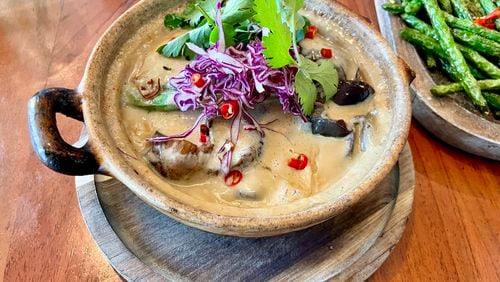 You can get eggplant coconut curry at Kamayan ATL in Doraville's Asian Square. (Angela Hansberger for The Atlanta Journal-Constitution)