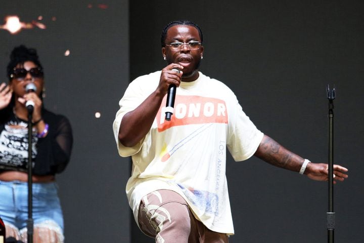 NandoSTL performs at T-Pain's Mansion in Wiscansin Party tour to Lakewood Amphitheatre on Saturday, June 29, 2024. The Openers were LaRussel, NandoSTL and Young Cash.
Robb Cohen for the Atlanta Journal-Constitution