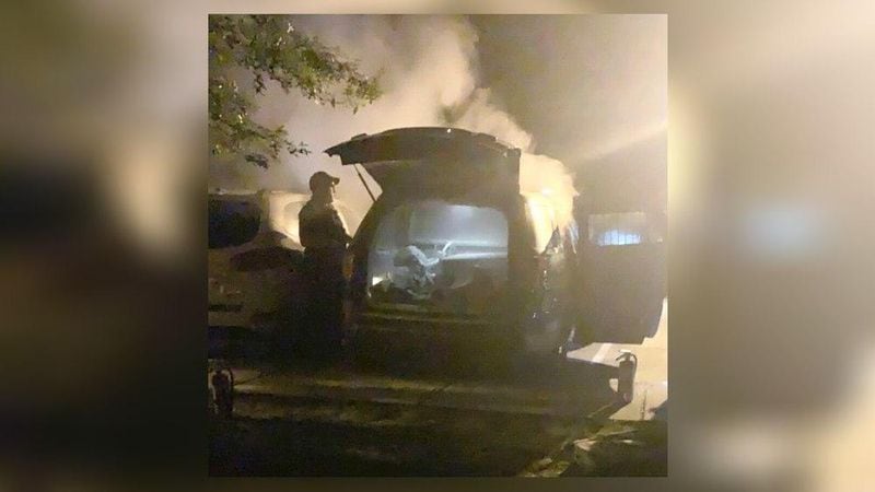 The car was set on fire early June 2 amid national protests over the death of George Floyd at the hands of Minneapolis police.