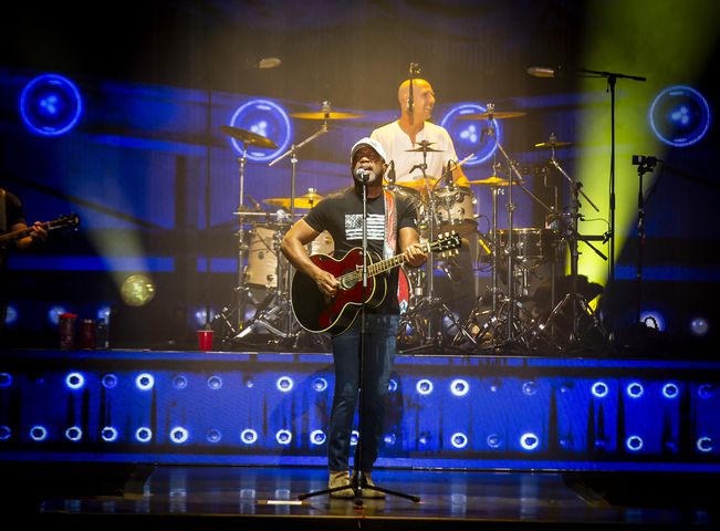 Hootie and the Blowfish rocked out for a packed crowd at Ameris Bank Amphitheatre on the Summer Camp with Trucks tour Friday September 20, 2024, in Alpharetta. Collective Soul and Edwin McCain also performed on the tour stop. (Photo: Ryan Fleisher for The Atlanta Journal-Constitution)  