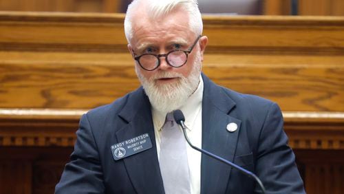 Republican state Sen. Randy Robertson of Cataula (center) has offered bill on the proposed "Buckhead City." (Natrice Miller/The Atlanta Journal-Constitution)