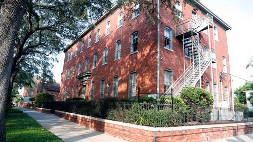 The Savannah College of Art and Design has removed the sign from the former Clarence Thomas Historic Preservation Center on East Broad Street. (Photo Courtesy of Richard Burkhart/Savannah Morning News)