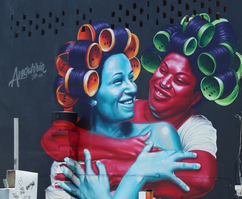 Street mural by Dominican artist Angurria in the Santurce neighborhood of San Juan, Puerto Rico. (Suzanne Van Atten for The Atlanta Journal-Constitution)