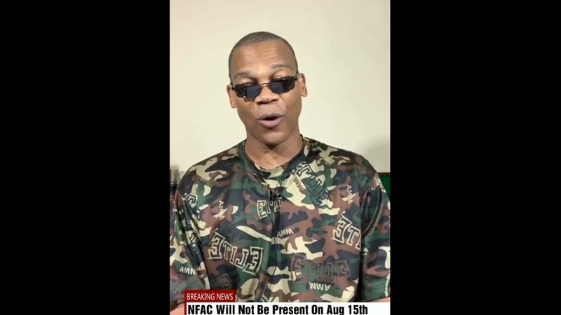 NFAC leader Grand Master Jay (John Fitzgerald Johnson), seen here on his Instagram channel, announced Wednesday his all-Black militia will not participate in an Aug. 15 rally at Stone Mountain. The rally is being organized by a coalition of far-right militias and white supremacists in response to a NFAC march on the park July 4.