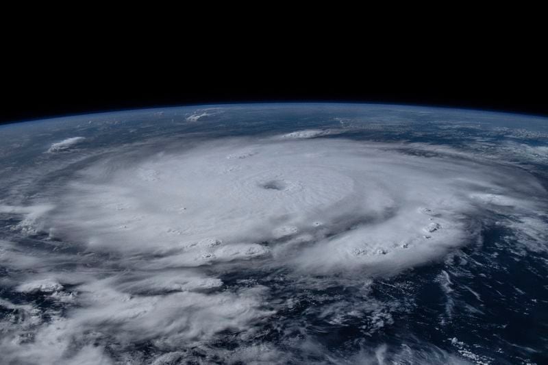 This image provided by NASA shows Hurricane Beryl from the International Space Station on Sunday, July 1, 2024. Beryl was roaring toward Jamaica on Wednesday, July 3, with islanders scrambling to make preparations after the powerful Category 4 storm earlier killed at least six people and caused significant damage in the southeast Caribbean. (NASA via AP)