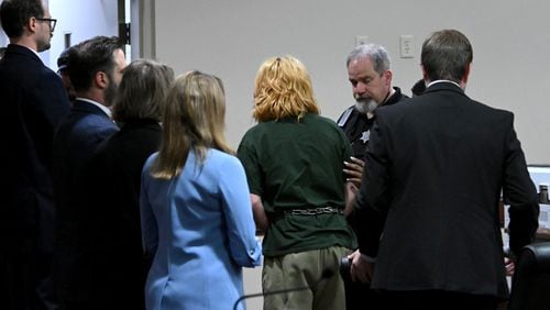 Colt Gray leaves the courtroom during his first appearance before Barrow County Superior Court Judge Currie Mingledorff at Barrow County Courthouse Superior Court, Friday, September 6, 2024, in Winder. (Hyosub Shin / AJC)