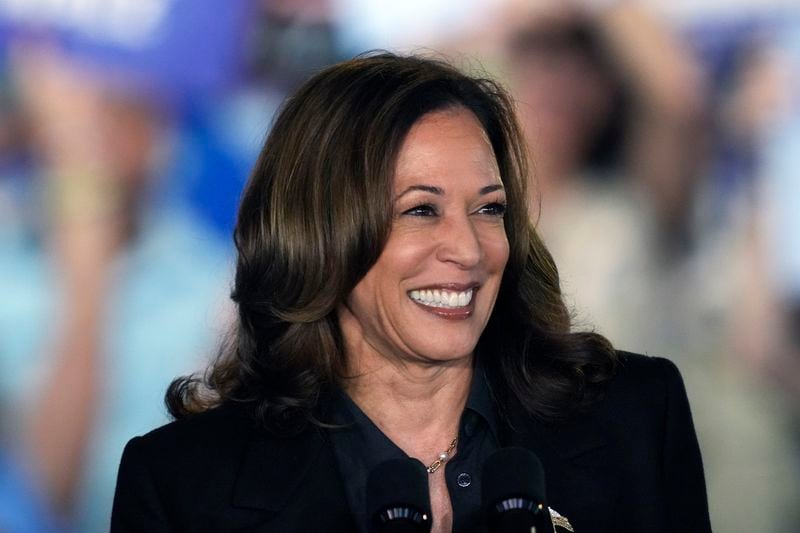 Democratic presidential nominee Vice President Kamala Harris speaks during a campaign event, Friday, Sept. 13, 2024, Wilkes-Barre, Pa. (AP Photo/Matt Rourke)