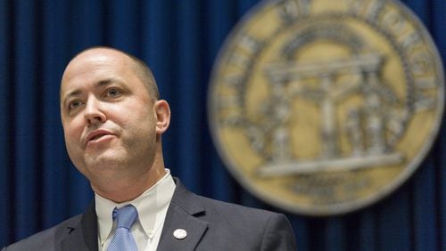 Georgia Attorney General Chris Carr at a press conference in October 2016. (DAVID BARNES / DAVID.BARNES@AJC.COM)