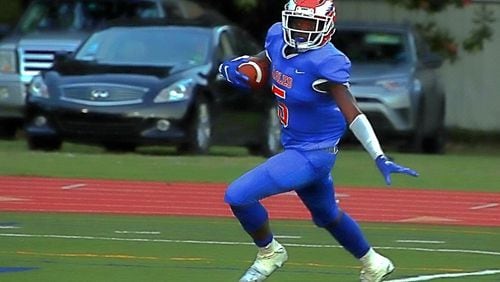 Columbia’s Royce Tolbert had a pair of big plays in the first half to key the Eagles’ 21-14 win over Pace Academy in their Region 6-2A opener. (Photo by Mark Brock/DeKalb County Schools)