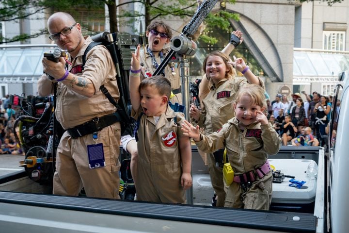 Thousands lined up along Peachtree Street Saturday morning for the annual Dragon Con parade.