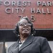 Sparkle Adams, a former Forest Park City Council member and veteran, sees a connection between her and Vice President Kamala Harris, the Democratic nominee for president. (Natrice Miller/ AJC)