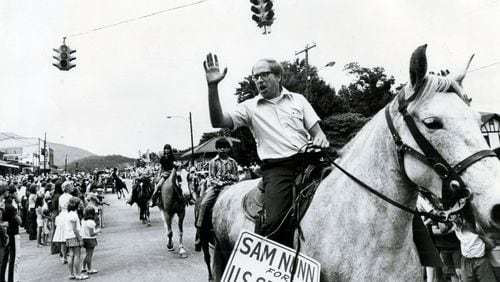 Sam Nunn campaigns for the U.S. Senate in north Georgia. 1972