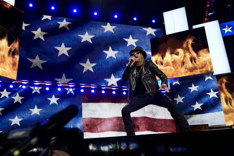 FILE - Kid Rock performs during the 2024 Republican National Convention at the Fiserv Forum, Thursday, July 18, 2024, in Milwaukee. (AP Photo/Carolyn Kaster, File)