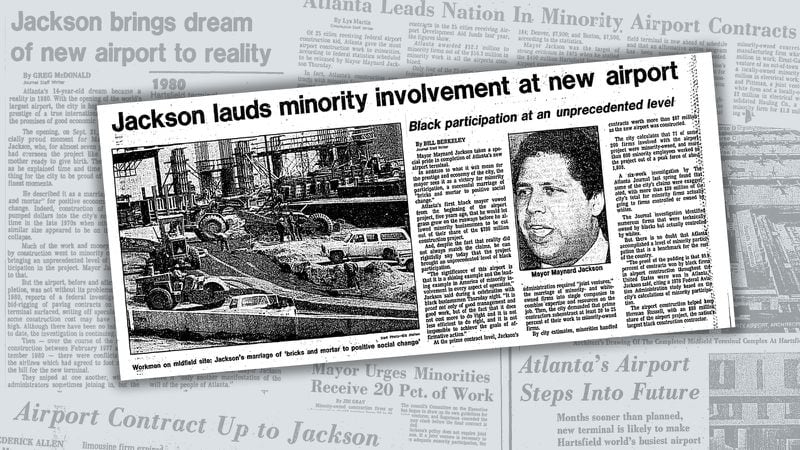 Mayor Maynard Jackson was committed to increasing Black wealth through bolstering minority contracts during the construction of a new terminal at Hartsfield Atlanta International Airport, as it was known then. Jackson's name was added to the airport's after his death in 2003. (AJC archive)