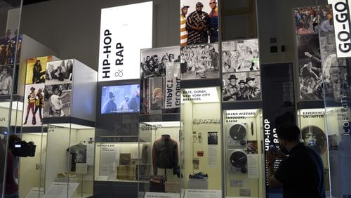 An exhibit on music is on display at the National Museum of African American History and Culture in Washington, Wednesday, Sept. 14, 2016, during a press preview. (AP Photo/Susan Walsh)