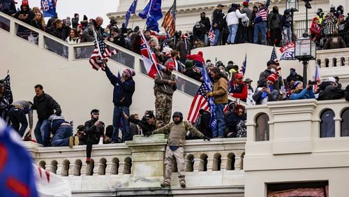 Members of Congress have increased the money spent on protecting themselves and their offices after the Jan. 6 insurrection at the U.S. Capitol. (Samuel Corum/Getty Images/TNS)