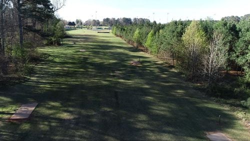 The disc golf course at J.P. Moseley Park.