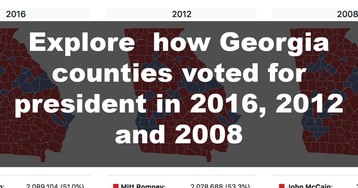 Maps How Georgia Counties Voted In Past Presidential Elections