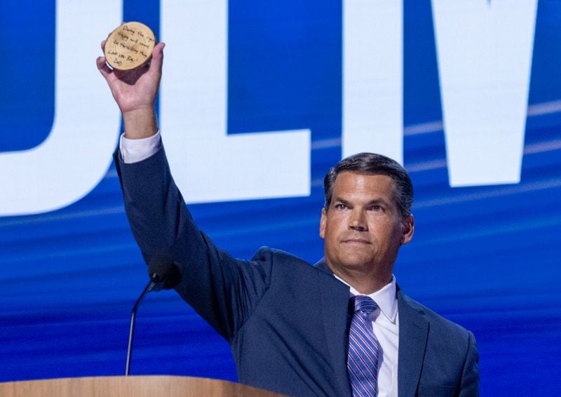 Former Georgia Lt. Gov. Geoff Duncan, a Republican, speaks at the Democratic National Convention.