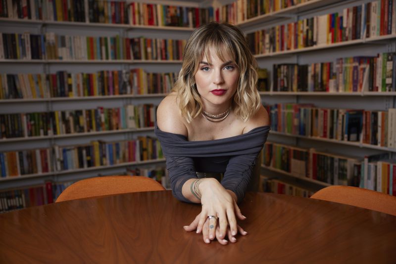 Singer Joanna Levesque, who rose to fame as “JoJo” when she was 13, poses for a portrait to promote her memoir, “Over the Influence,” on Wednesday, Sept. 18, 2024, in New York. (Photo by Matt Licari/Invision/AP)