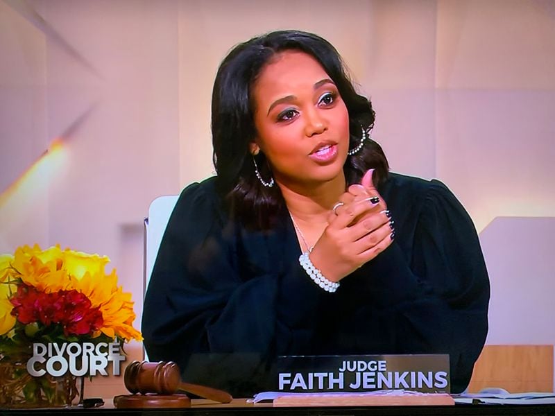 Faith Jenkins during the seventh episode of season 22 of "Divorce Court," which aired August 27, 2020. CR: Divorce Court