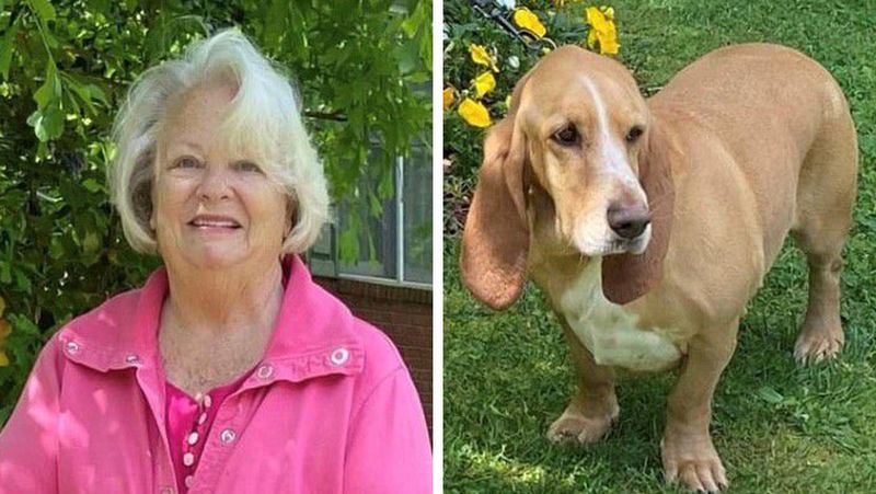 State Rep. Mary Margaret Oliver, D-Decatur, and her basset hound Henry.