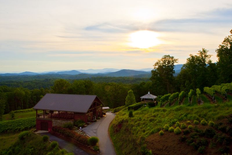 Wolf Mountain Vineyards and Winery offers spectacular views of the Appalachian Mountains’ foothills. Photo courtesy of Dahlonega-Lumpkin County Chamber & Visitors Bureau.