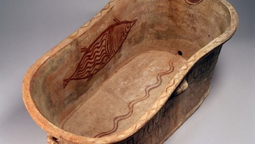 This Minoan larnax or bathtub, dating from the mid 14th century BCE, was returned to Greece by Emory University's Michael C. Carlos Museum this week. (Photo by Bruce M. White)