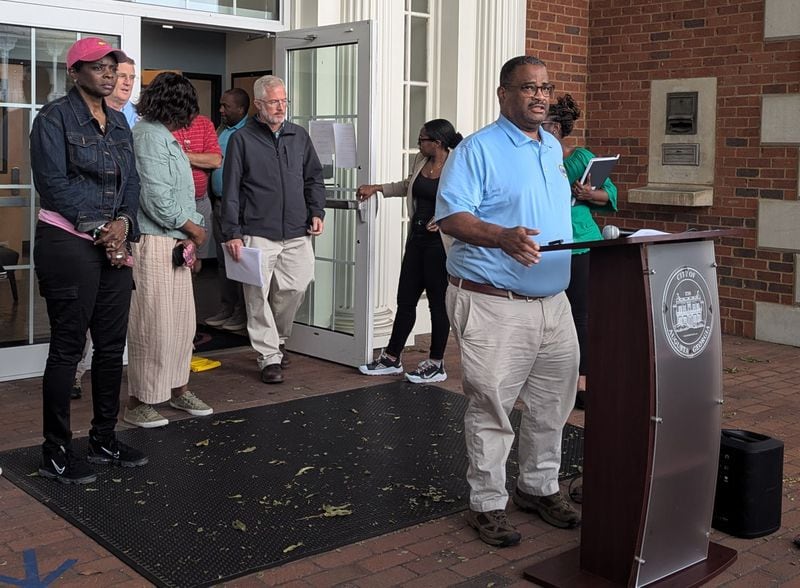 Augusta Mayor Garnett Johnson gives a press conference on Sunday, September 29, 2024, to update the public about the city's cleanup efforts after Tropical Storm Helene devastated Augusta.