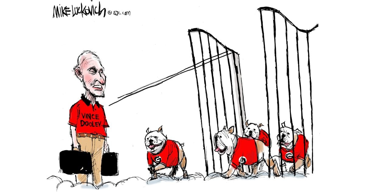 Mike Luckovich cartoon on the Georgia victory over Alabama