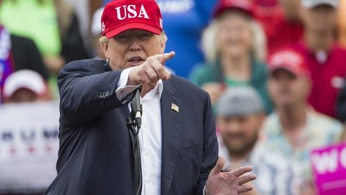 President-elect Donald Trump speaks during a thank you rally in Mobile, Alabama. (Photo by Mark Wallheiser/Getty Images)